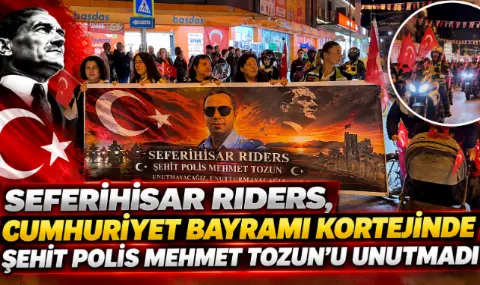 Seferihisar Riders, Cumhuriyet Bayramı kortejinde Şehit Polis Mehmet Tozun’u unutmadı