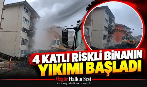 4 Katlı Riskli Binanın Yıkımı Başladı