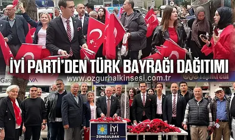 İYİ Parti’den Türk Bayrağı Dağıtımı