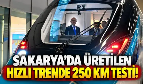 Sakarya'da üretilen Milli Hızlı Tren 250 kilometre hız testini geçti