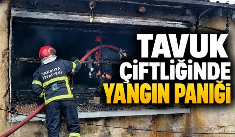 Tavuk çiftliğinde yangın paniği