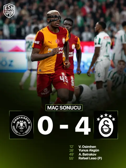 Galatasaray Konya’da gol şov yaptı