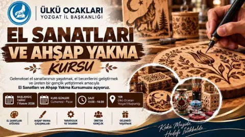 Yozgat'ta Gençlere El Sanatları ve Ahşap Yakma Kursu! 7 Kasım'da Başlıyor