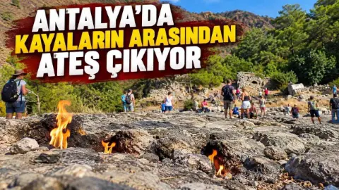 Antalya Kemer'de Yanartaş'ın bazı ateş çıkışları söndü, alevler sürüyor