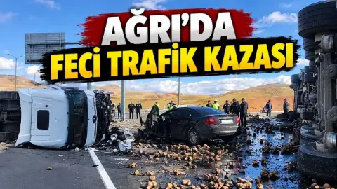 Ağrı'da pancar yüklü tır otomobille çarpıştı: 4 ölü